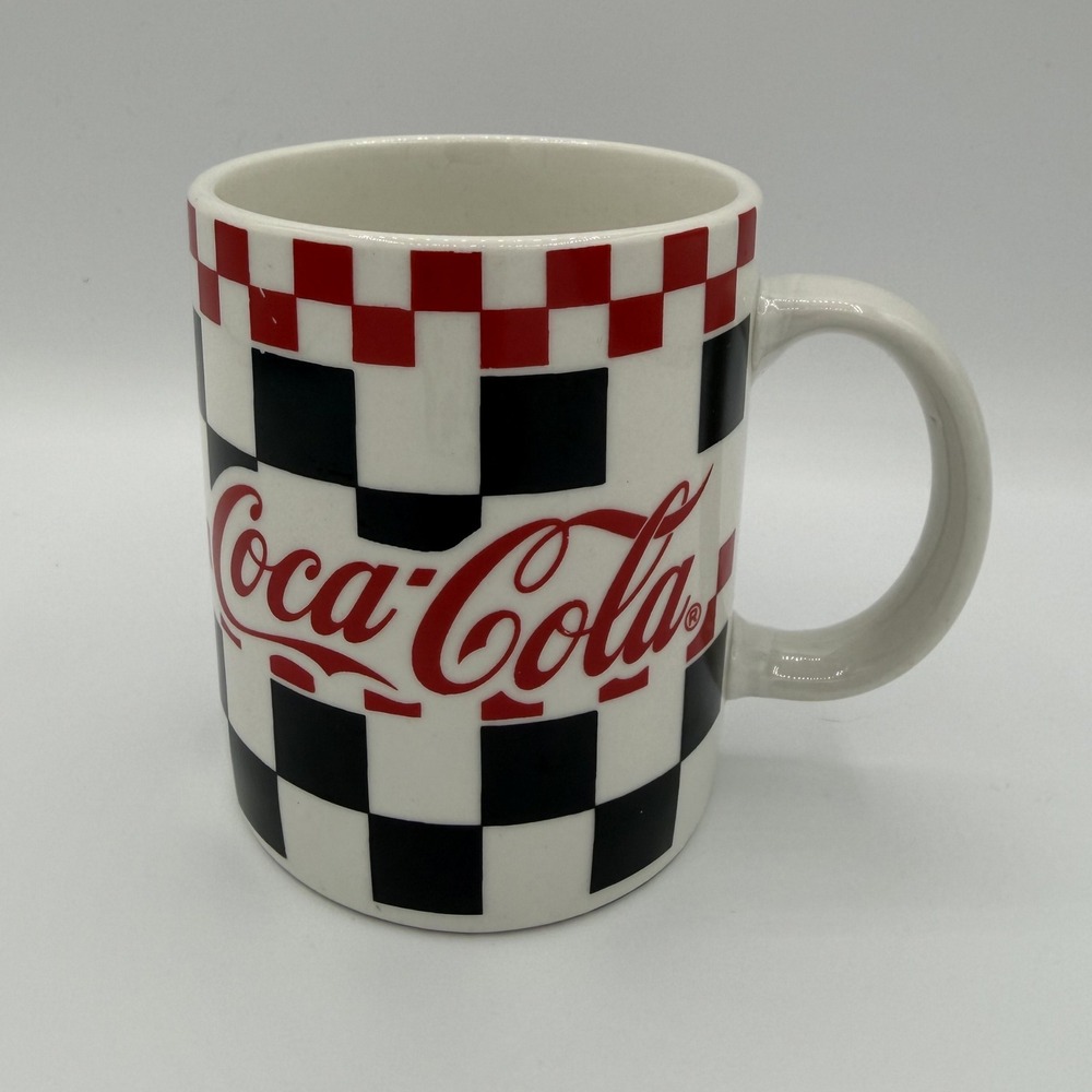 Vintage Coca Cola Checkerboard Coffee‎ Mug Gibson Brand 1996